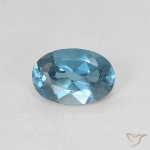 0.61ct 天然 蓝色 黄玉, 椭圆形, VVS-VS
