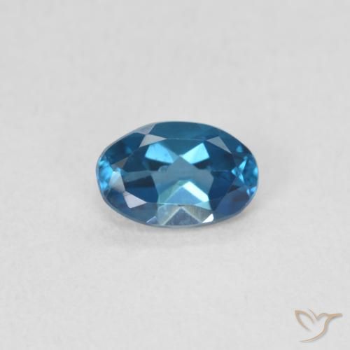 0.52ct 天然 蓝色 黄玉, 椭圆形, VS
