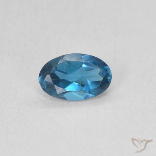 0.53ct 天然 蓝色 黄玉, 椭圆形, VS