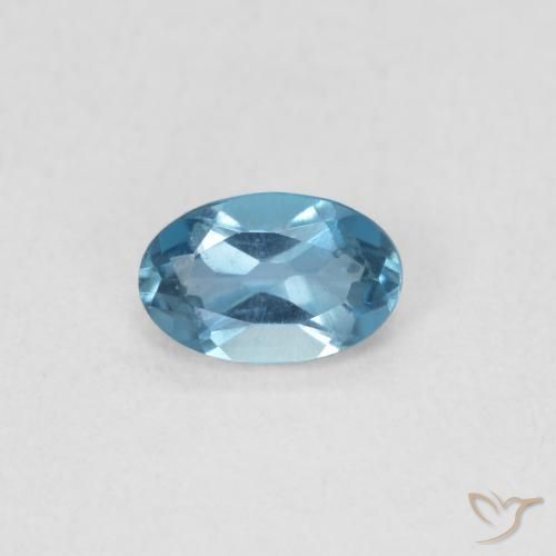 0.54ct 天然 蓝色 黄玉, 椭圆形, VVS-VS