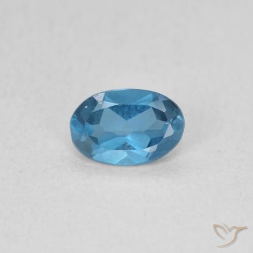 0.51ct 天然 蓝色 黄玉, 椭圆形, VS
