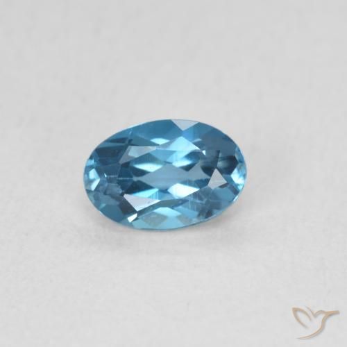 0.65ct 天然 蓝色 黄玉, 椭圆形, VS