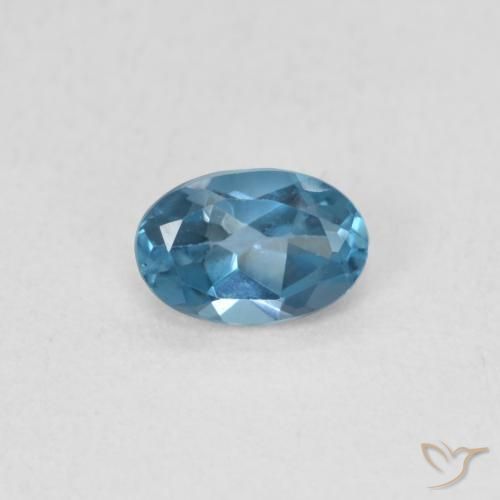 0.56ct 天然 蓝色 黄玉, 椭圆形, VS