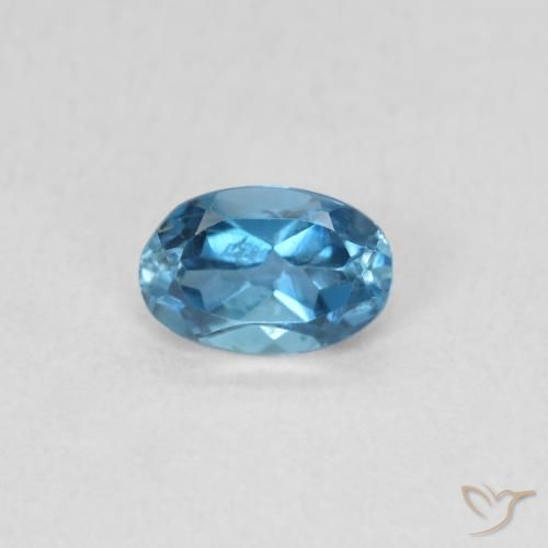 0.58ct 天然 蓝色 黄玉, 椭圆形, VS