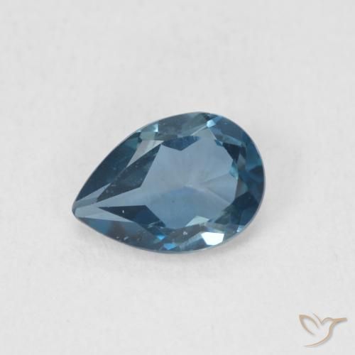 0.78ct 天然 蓝色 黄玉, 梨形, VS