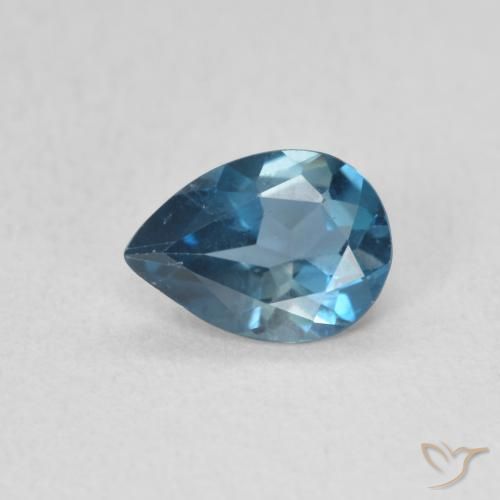 0.75ct 天然 蓝色 黄玉, 梨形, VS