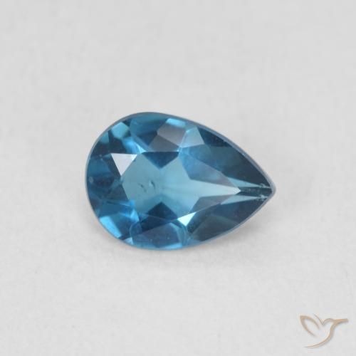0.74ct 天然 蓝色 黄玉, 梨形, VS