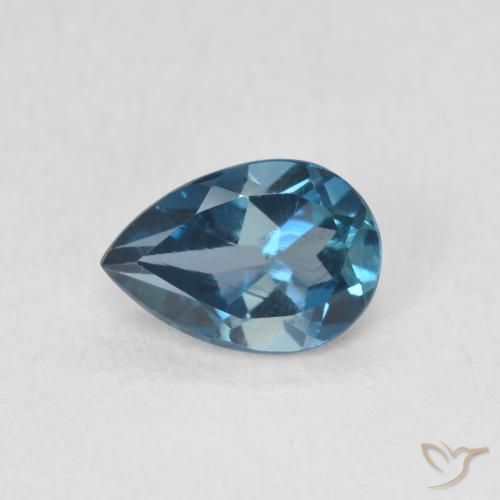 0.86ct 天然 蓝色 黄玉, 梨形, VS