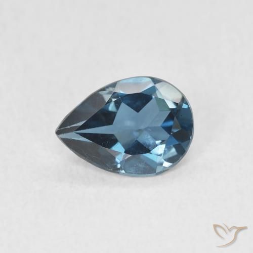 0.71ct 天然 蓝色 黄玉, 梨形, VVS-VS