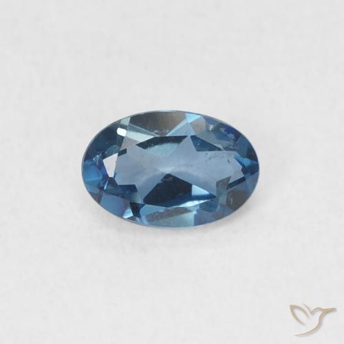 0.60ct 天然 蓝色 黄玉, 椭圆形, VVS-VS