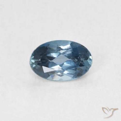 0.58ct 天然 蓝色 黄玉, 椭圆形, VVS-VS