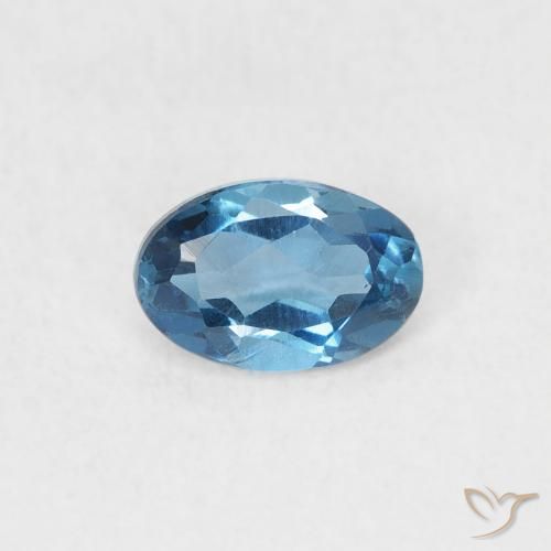0.56ct 天然 蓝色 黄玉, 椭圆形, VVS-VS