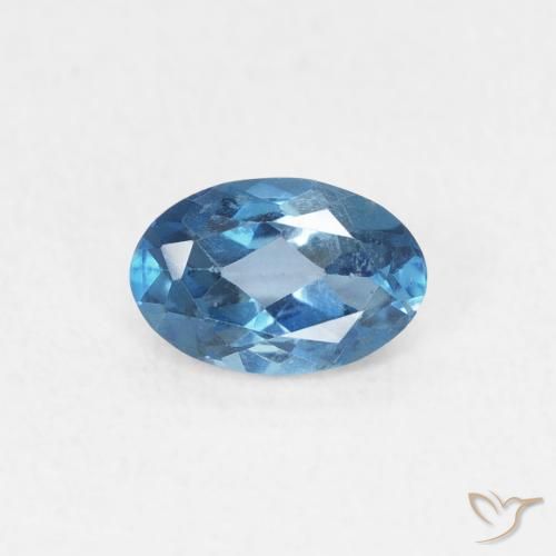 0.55ct 天然 蓝色 黄玉, 椭圆形, VVS-VS