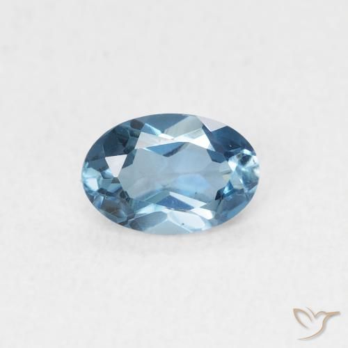 0.56ct 天然 蓝色 黄玉, 椭圆形, VVS-VS