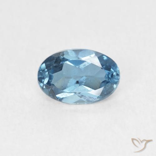 0.67ct 天然 蓝色 黄玉, 椭圆形, VVS-VS