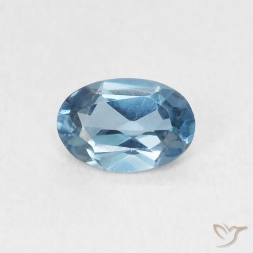 0.52ct 天然 蓝色 黄玉, 椭圆形, VVS-VS