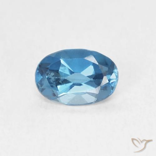 0.65ct 天然 蓝色 黄玉, 椭圆形, VVS-VS