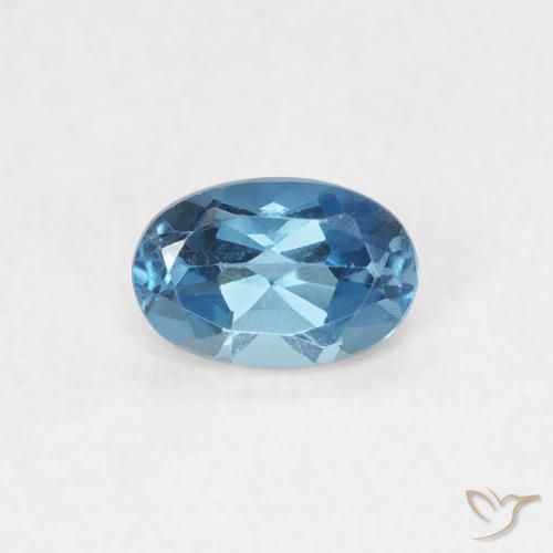 0.60ct 天然 蓝色 黄玉, 椭圆形, VVS-VS