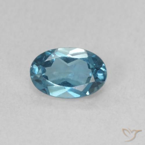 0.61ct 天然 蓝色 黄玉, 椭圆形, VVS