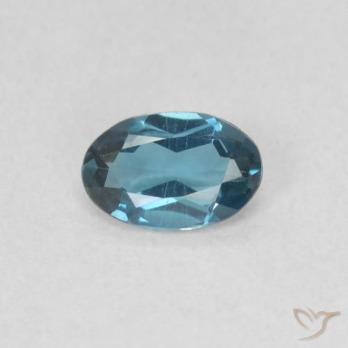 0.52ct 天然 蓝色 黄玉, 椭圆形, VVS