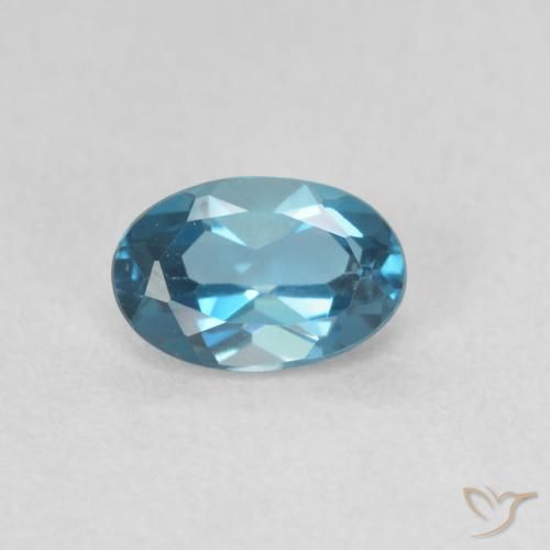 0.57ct 天然 蓝色 黄玉, 椭圆形, VVS