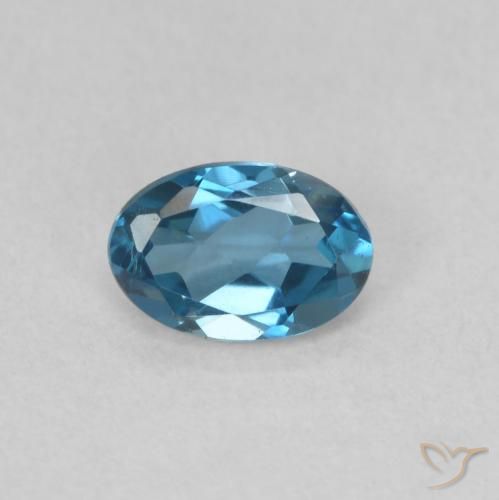 0.59ct 天然 蓝色 黄玉, 椭圆形, VVS