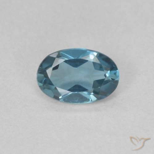 0.51ct 天然 蓝色 黄玉, 椭圆形, VVS