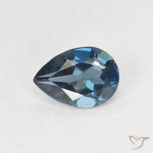0.82ct 天然 蓝色 黄玉, 梨形, VS
