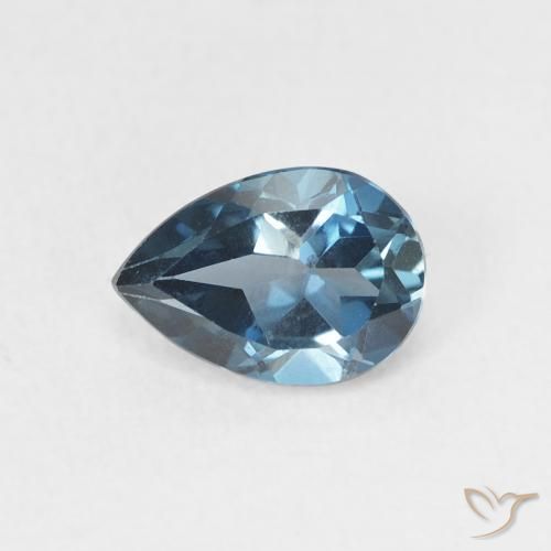 0.91ct 天然 蓝色 黄玉, 梨形, VS