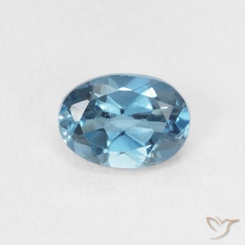 0.55ct 天然 蓝色 黄玉, 椭圆形, VS