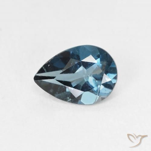 0.78ct 天然 蓝色 黄玉, 梨形, VS
