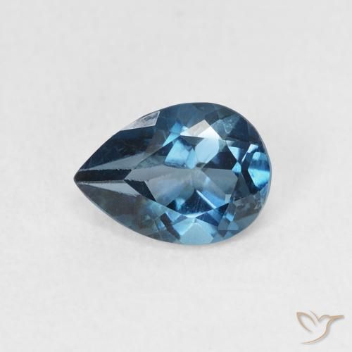 0.90ct 天然 蓝色 黄玉, 梨形, VS