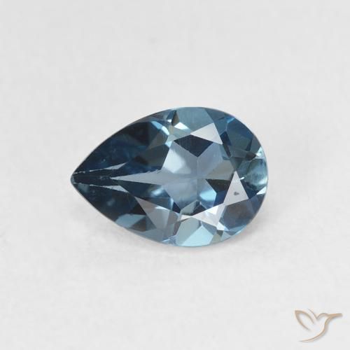 0.89ct 天然 蓝色 黄玉, 梨形, VS