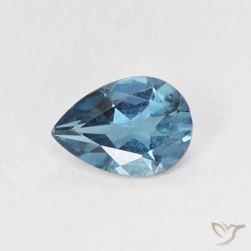 0.76ct 天然 蓝色 黄玉, 梨形, VS