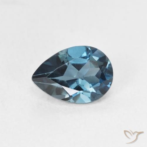 0.90ct 天然 蓝色 黄玉, 梨形, VS
