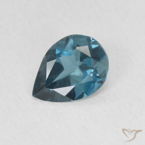 0.58ct 天然 蓝色 黄玉, 梨形, VVS-VS