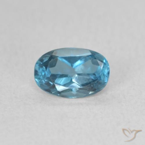 0.56ct 天然 蓝色 黄玉, 椭圆形, VVS-VS