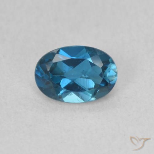 0.63ct 天然 蓝色 黄玉, 椭圆形, VVS-VS