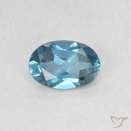 0.64ct 天然 蓝色 黄玉, 椭圆形, VVS-VS