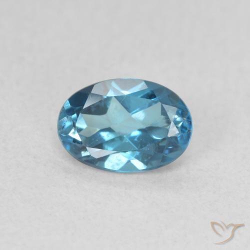 0.63ct 天然 蓝色 黄玉, 椭圆形, VVS-VS