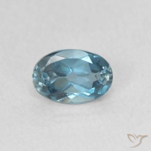 0.65ct 天然 蓝色 黄玉, 椭圆形, VVS-VS