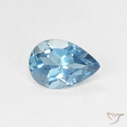 0.82ct 天然 蓝色 黄玉, 梨形, VVS-VS