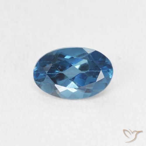 0.60ct 天然 蓝色 黄玉, 椭圆形, VVS-VS