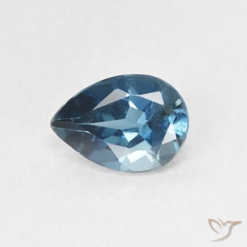 0.87ct 天然 蓝色 黄玉, 梨形, VVS-VS