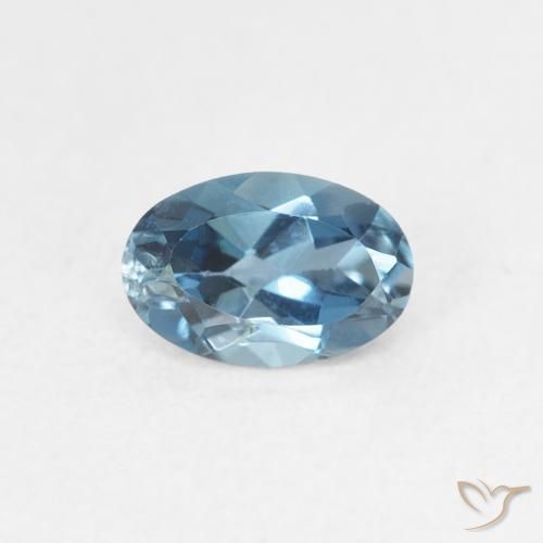 0.56ct 天然 蓝色 黄玉, 椭圆形, VVS-VS