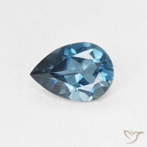 0.75ct 天然 蓝色 黄玉, 梨形, VVS-VS