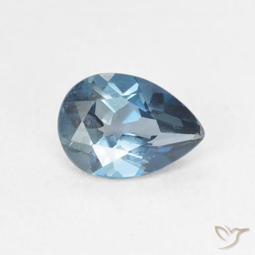 0.86ct 天然 蓝色 黄玉, 梨形, VVS-VS