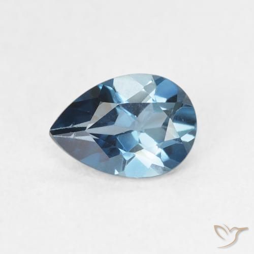 0.82ct 天然 蓝色 黄玉, 梨形, VVS-VS