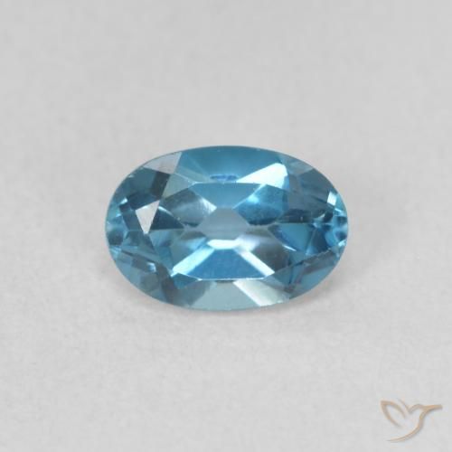 0.59ct 天然 蓝色 黄玉, 椭圆形, VVS-VS