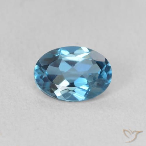 0.61ct 天然 蓝色 黄玉, 椭圆形, VVS-VS
